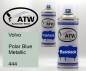 Preview: Volvo, Polar Blue Metallic, 444: 400ml Sprühdose + 400ml Klarlack - Set, von ATW Autoteile West.